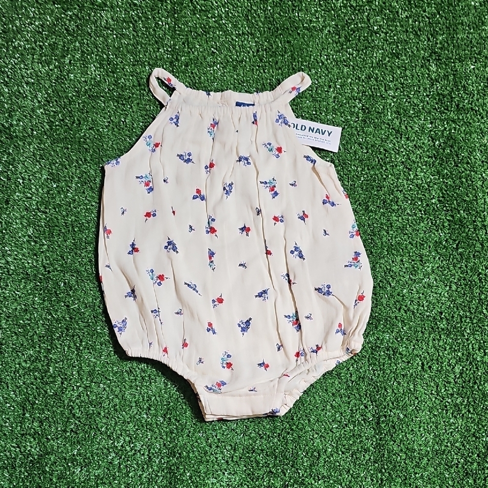 Old Navy Cream One Piece with Floral Print